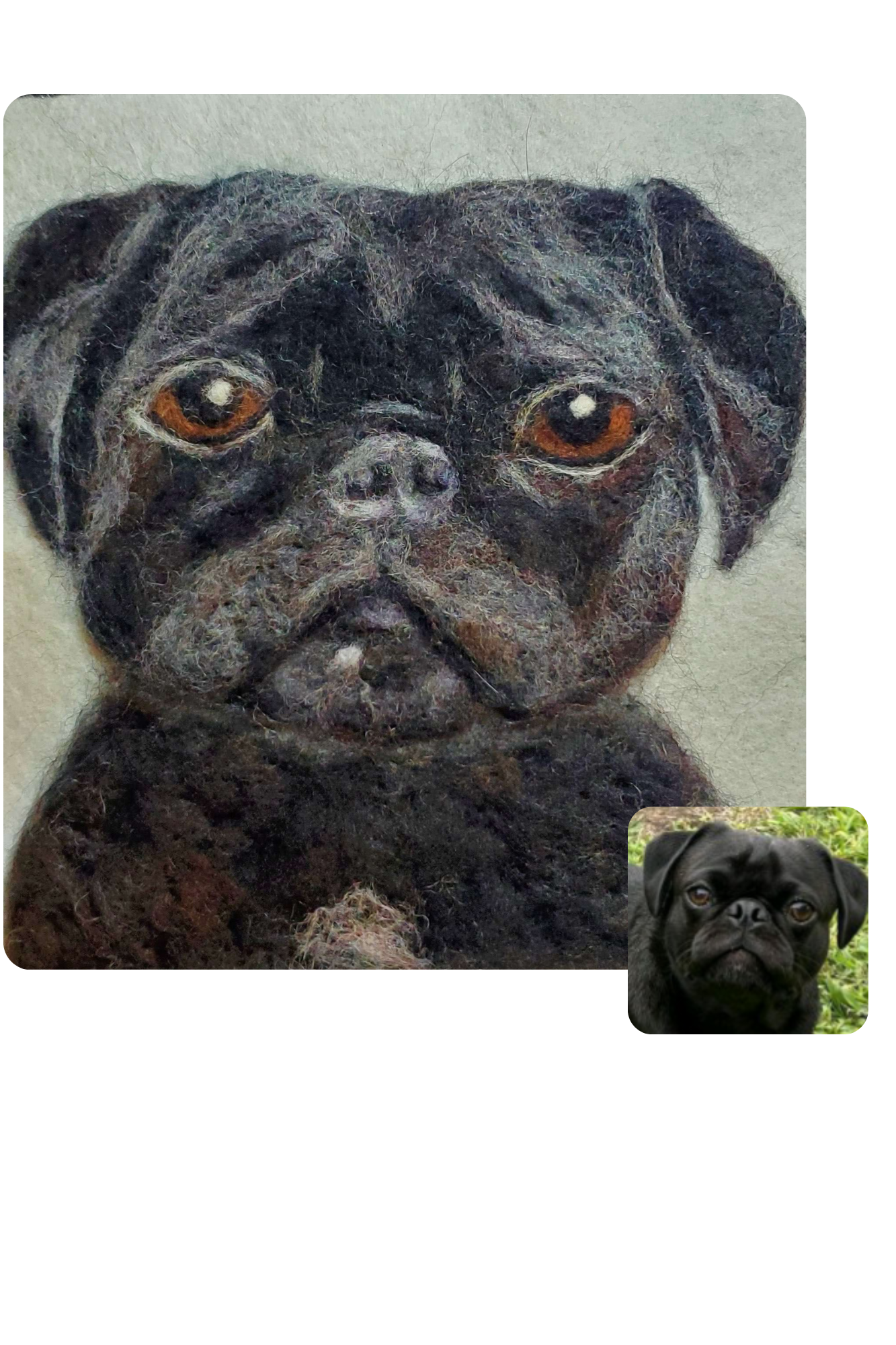 Needle felted portrait