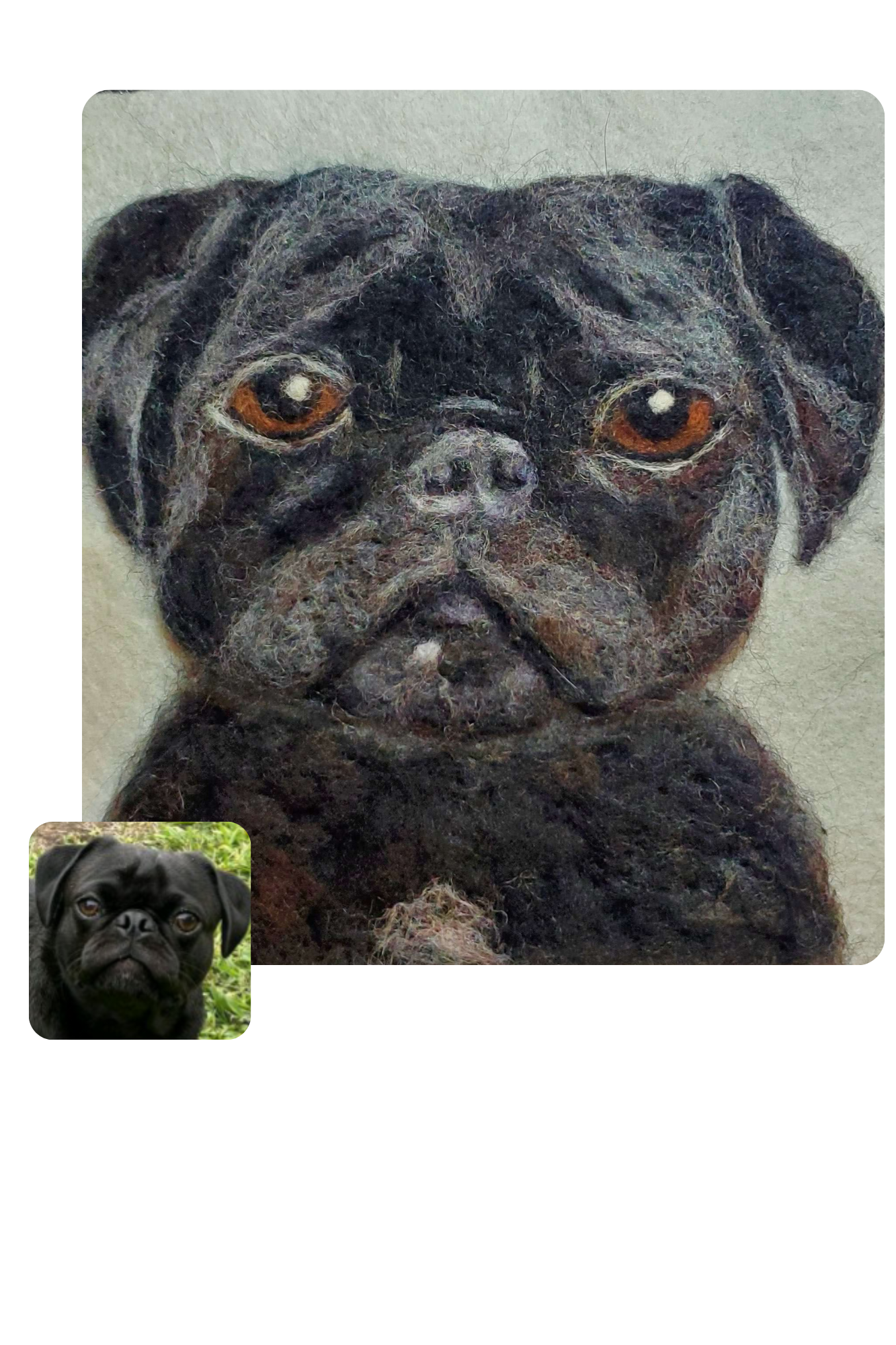 Needle felted portrait